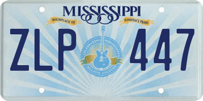 MS license plate ZLP447