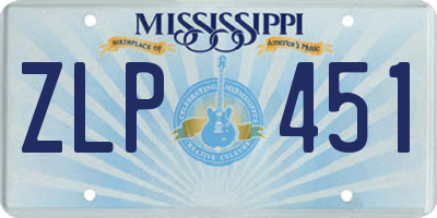 MS license plate ZLP451