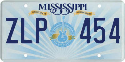 MS license plate ZLP454