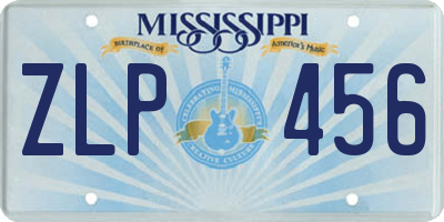 MS license plate ZLP456