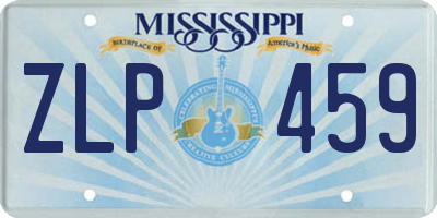 MS license plate ZLP459