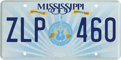 MS license plate ZLP460