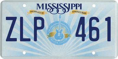 MS license plate ZLP461