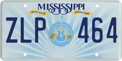 MS license plate ZLP464