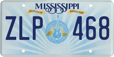 MS license plate ZLP468