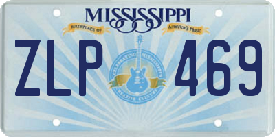 MS license plate ZLP469