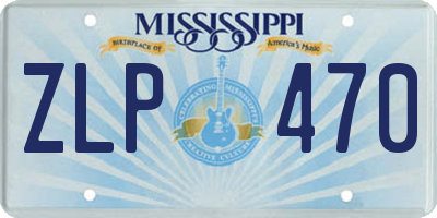 MS license plate ZLP470