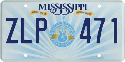 MS license plate ZLP471