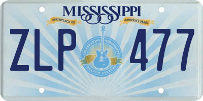 MS license plate ZLP477