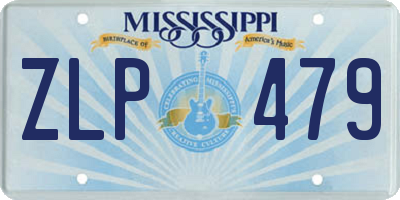 MS license plate ZLP479