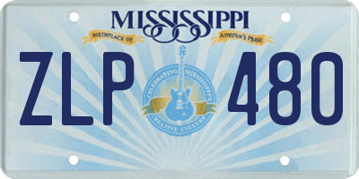 MS license plate ZLP480