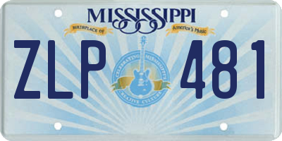 MS license plate ZLP481