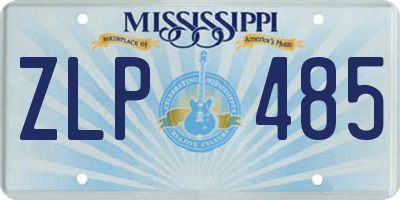 MS license plate ZLP485