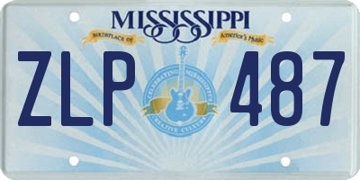 MS license plate ZLP487