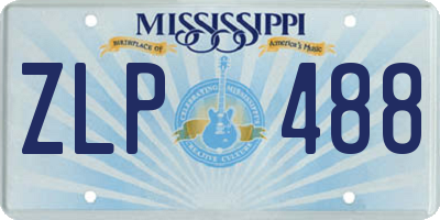 MS license plate ZLP488