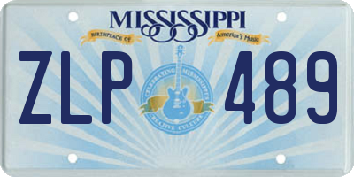 MS license plate ZLP489