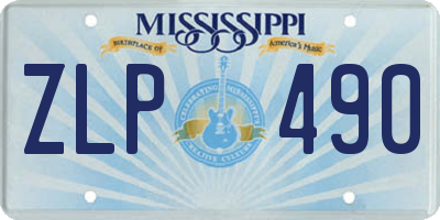MS license plate ZLP490