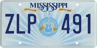 MS license plate ZLP491