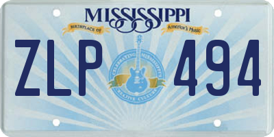 MS license plate ZLP494