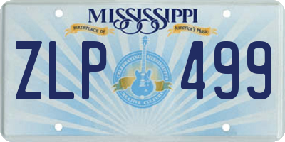 MS license plate ZLP499