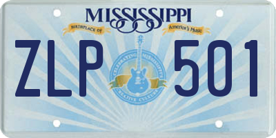 MS license plate ZLP501