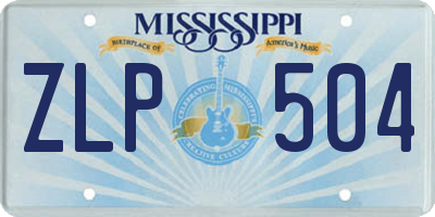 MS license plate ZLP504
