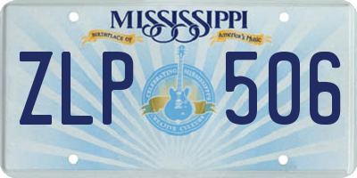 MS license plate ZLP506