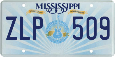 MS license plate ZLP509