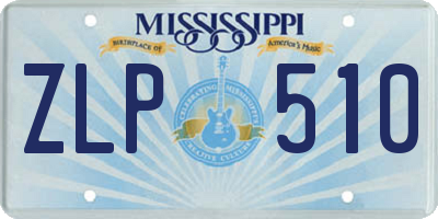 MS license plate ZLP510