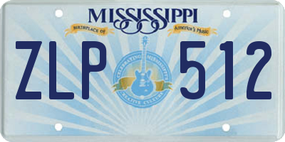 MS license plate ZLP512