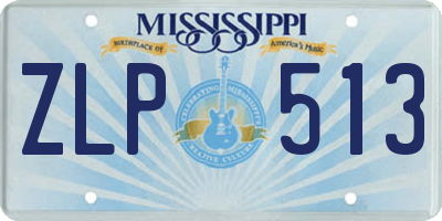 MS license plate ZLP513