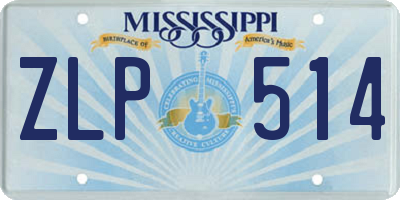 MS license plate ZLP514