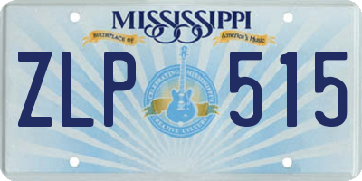 MS license plate ZLP515