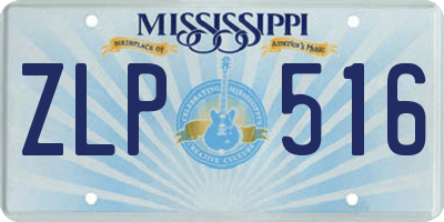 MS license plate ZLP516