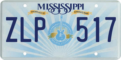 MS license plate ZLP517