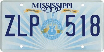 MS license plate ZLP518