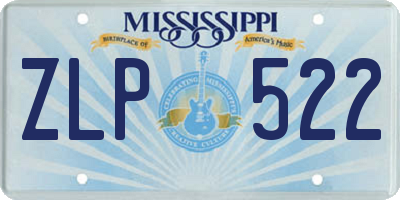 MS license plate ZLP522