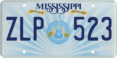 MS license plate ZLP523