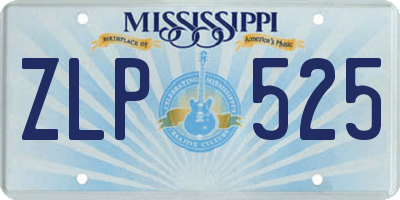 MS license plate ZLP525