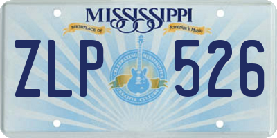 MS license plate ZLP526