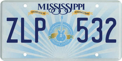 MS license plate ZLP532