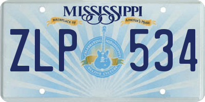 MS license plate ZLP534