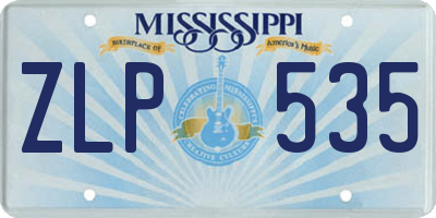 MS license plate ZLP535