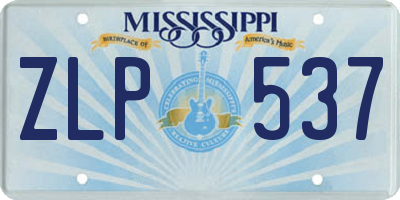 MS license plate ZLP537