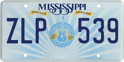 MS license plate ZLP539