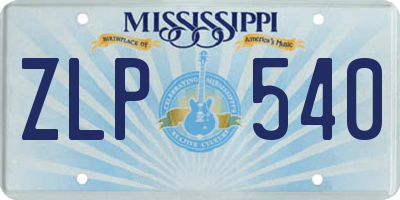 MS license plate ZLP540