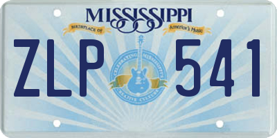 MS license plate ZLP541