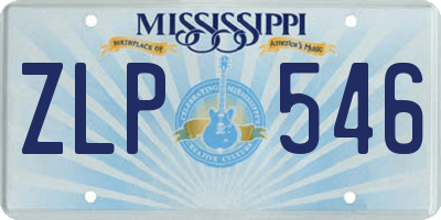 MS license plate ZLP546