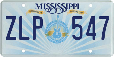 MS license plate ZLP547