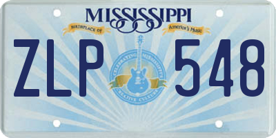 MS license plate ZLP548